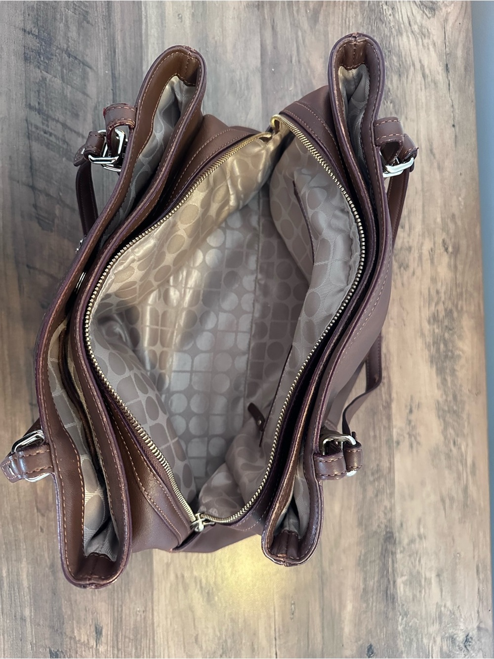 Kate Spade Brown Leather Triple Compartment Shoulder Bag PXRU1109 - Picture 6 of 12